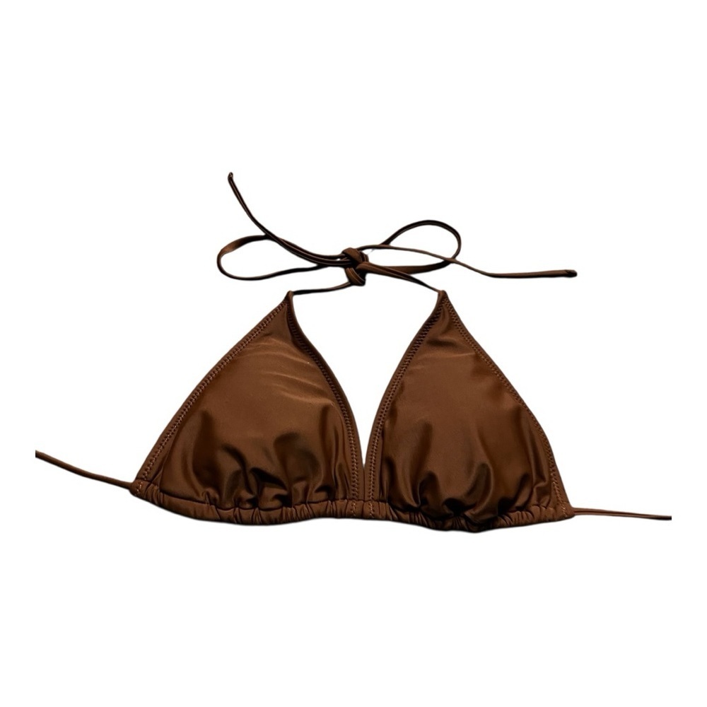 ❤️3/$15 Wild Fable Women’s Thin Strap Brown Bikini Top Size L ( NWT) - Picture 2 of 6